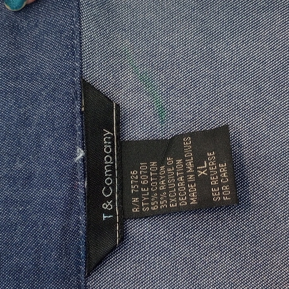 T & Company Ladies Bomber Style Denim Jacket w/ Embroidery Size: XL - Picture 8 of 8